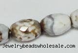 CAB624 15.5 inches 14*20mm faceted egg-shaped leopard skin agate beads