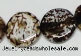 CAB629 15.5 inches 22mm flat round leopard skin agate beads wholesale