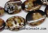 CAB633 15.5 inches 15*20mm twisted oval leopard skin agate beads