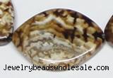 CAB638 15.5 inches 30*40mm marquise leopard skin agate beads