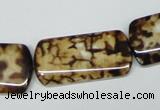 CAB640 15.5 inches 15*30mm rectangle leopard skin agate beads