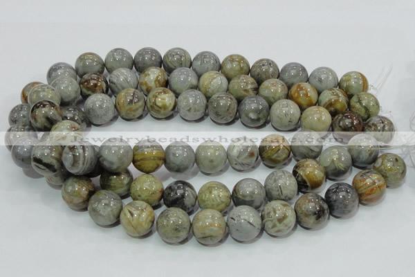 CAB70 15.5 inches 16mm round silver needle agate gemstone beads