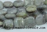 CAB77 15.5 inches 12*12mm square silver needle agate gemstone beads