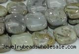 CAB78 15.5 inches 15*15mm square silver needle agate gemstone beads