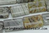 CAB87 15.5 inches 15*20mm rectangle silver needle agate gemstone beads