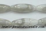 CAB907 15.5 inches 10*30mm rice natural crazy agate beads wholesale