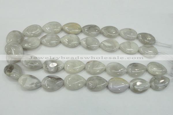 CAB909 15.5 inches 18*25mm flat teardrop natural crazy agate beads