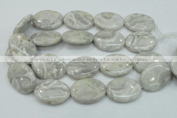 CAB914 15.5 inches 30*40mm oval natural crazy agate beads wholesale