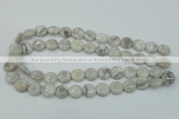 CAB915 15.5 inches 15mm flat round natural crazy agate beads wholesale