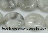 CAB917 15.5 inches 25mm flat round natural crazy agate beads wholesale