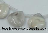 CAB924 20*20mm top-drilled teardrop natural crazy agate beads wholesale