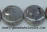 CAB926 15.5 inches 25mm coin natural purple agate beads wholesale