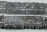 CAB930 15.5 inches 18*25mm flat bamboo natural purple agate beads