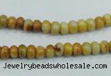 CAB932 15.5 inches 4*6mm rondelle yellow crazy lace agate beads