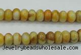 CAB933 15.5 inches 5*8mm rondelle yellow crazy lace agate beads