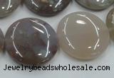 CAB956 15.5 inches 25mm flat round ocean agate gemstone beads