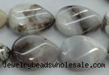 CAB962 15.5 inches 18*25mm twisted teardrop ocean agate gemstone beads