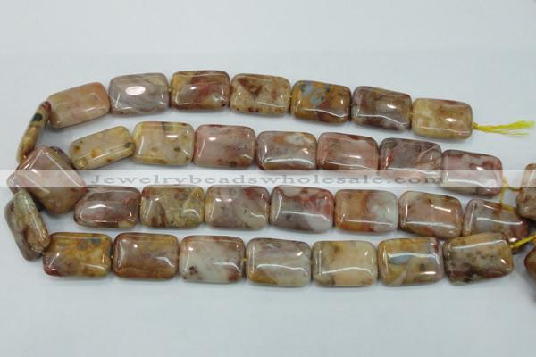 CAB979 15.5 inches 18*25mm rectangle Morocco agate beads wholesale