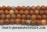 CABS08 15 inches 10mm round orange calcite gemstone beads wholesale