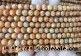 CABS20 15 inches 6mm round orange calcite gemstone beads wholesale