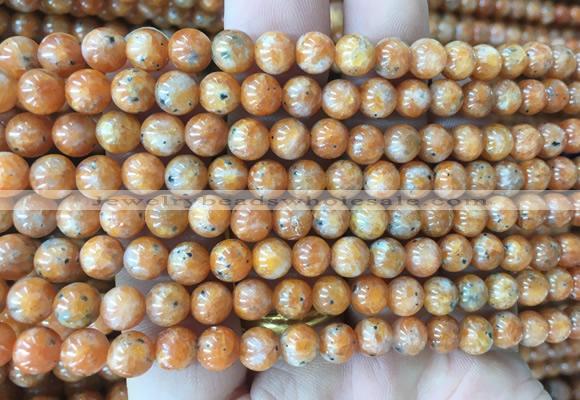 CABS20 15 inches 6mm round orange calcite gemstone beads wholesale