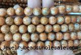 CABS22 15 inches 10mm round orange calcite gemstone beads wholesale