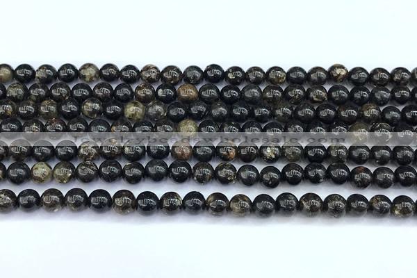 CAE310 15 inches 6mm round astrophyllite gemstone beads