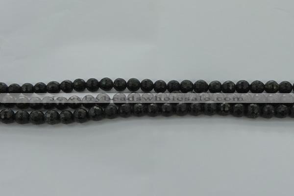 CAE35 15.5 inches 6mm faceted round astrophyllite beads wholesale