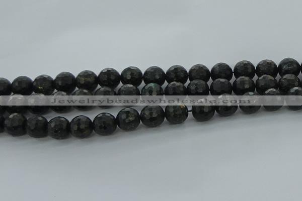 CAE38 15.5 inches 12mm faceted round astrophyllite beads wholesale