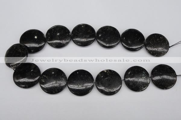 CAE50 15.5 inches 30mm flat round astrophyllite beads wholesale