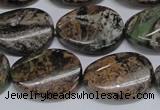 CAF137 15.5 inches 13*18mm twisted oval Africa stone beads