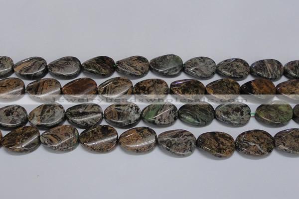 CAF139 15.5 inches 18*25mm twisted oval Africa stone beads