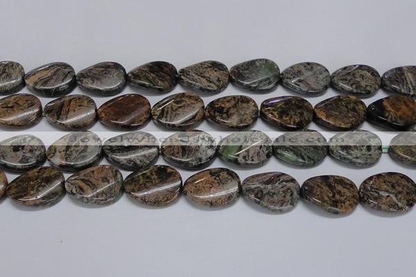 CAF140 15.5 inches 20*30mm twisted oval Africa stone beads