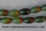 CAG1007 15.5 inches 8*12mm rice rainbow agate beads wholesale