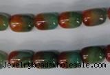 CAG1012 15.5 inches 8*12mm drum rainbow agate beads wholesale