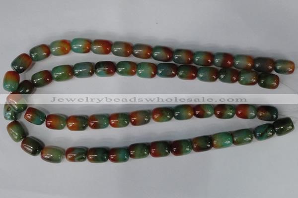 CAG1012 15.5 inches 8*12mm drum rainbow agate beads wholesale