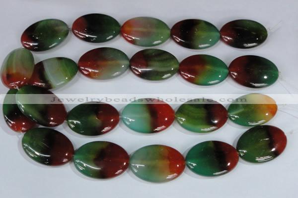 CAG1026 15.5 inches 25*35mm oval rainbow agate beads