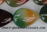 CAG1030 15.5 inches 22*30mm flat teardrop rainbow agate beads