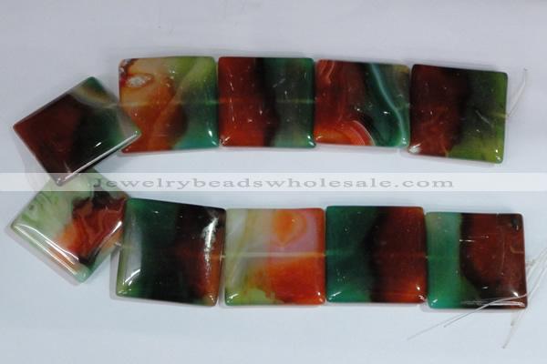 CAG1050 15.5 inches 40*40mm square rainbow agate beads