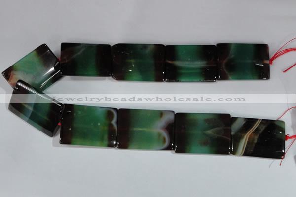 CAG1060 15.5 inches 30*40mm flat tube rainbow agate beads