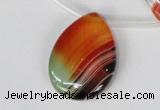 CAG1061 Top-drilled 22*30mm flat teardrop rainbow agate beads