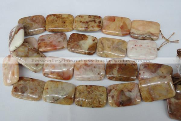 CAG1100 15.5 inches 25*35mm rectangle Morocco agate beads wholesale