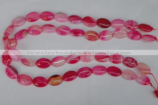 CAG1174 15.5 inches 13*18mm oval line agate gemstone beads