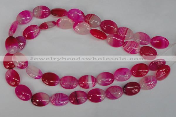 CAG1175 15.5 inches 15*20mm oval line agate gemstone beads