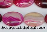 CAG1177 15.5 inches 18*25mm oval line agate gemstone beads