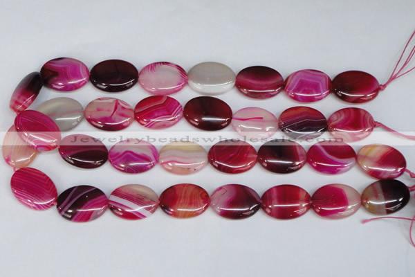 CAG1177 15.5 inches 18*25mm oval line agate gemstone beads