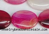 CAG1178 15.5 inches 22*30mm oval line agate gemstone beads