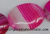 CAG1179 15.5 inches 30*40mm oval line agate gemstone beads