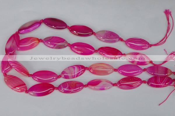 CAG1181 15.5 inches 15*30mm marquise line agate gemstone beads