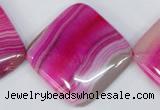 CAG1184 15.5 inches 35*35mm diamond line agate gemstone beads